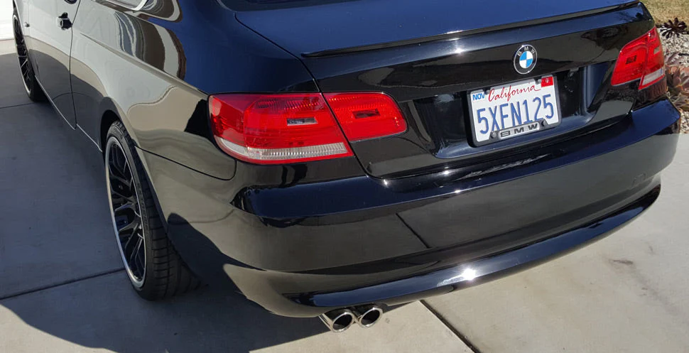 2006-2013 BMW E90 E91 323 325 328 330 Slip-On N51/N52 Exhaust Tips - Burned Blue (Pair) - Image 3