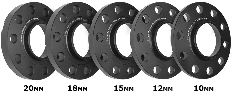 Mini Cooper R60 Countryman & R61 Paceman Wheel Spacers by BMS w/10 Black Extended Wheel Bolts (Pair, 2 Wheels) - Image 2